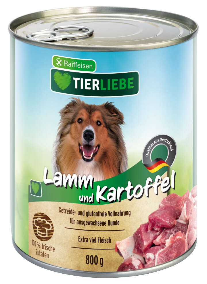 TIERLIEBE Hunde-Nassfutter Lamm+Kartoffel